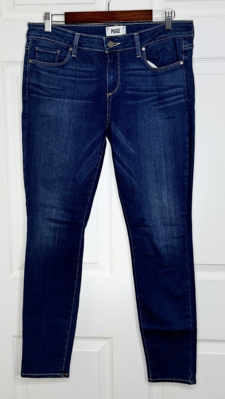 Paige Verdugo in Eunice Mid Rise Ultra Skinny Stretch Blue Jeans Size 32